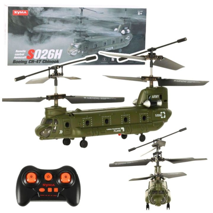RC sraigtasparnis su valdymo pultu Syma S026H-1 žalias khaki