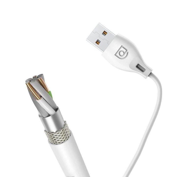 Įkrovimo laidas Lightning 2.4A 1m baltas