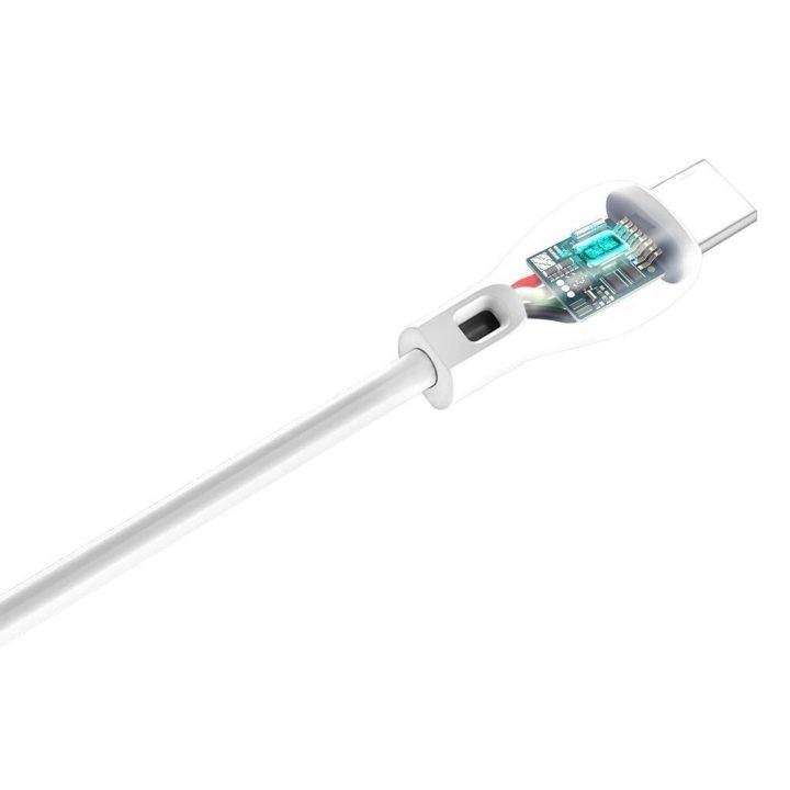 Įkrovimo laidas USB-C 2.1A 1m baltas