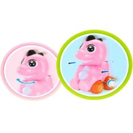 Vėjo mechanizmu varomas spalvotas dinozauro žaisliukas vaikams