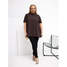 Palaidinė moterims plus size tamsiai ruda
