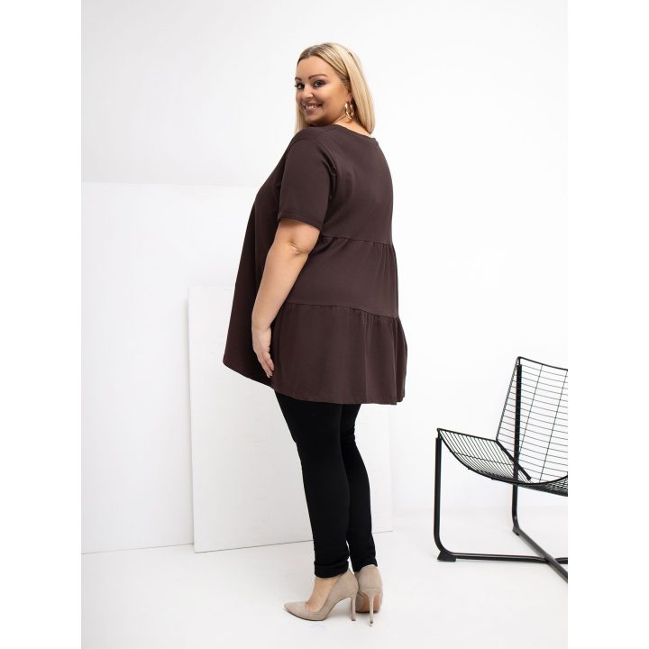 Palaidinė moterims plus size tamsiai ruda