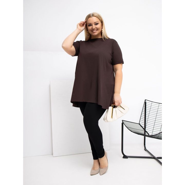Palaidinė moterims plus size tamsiai ruda