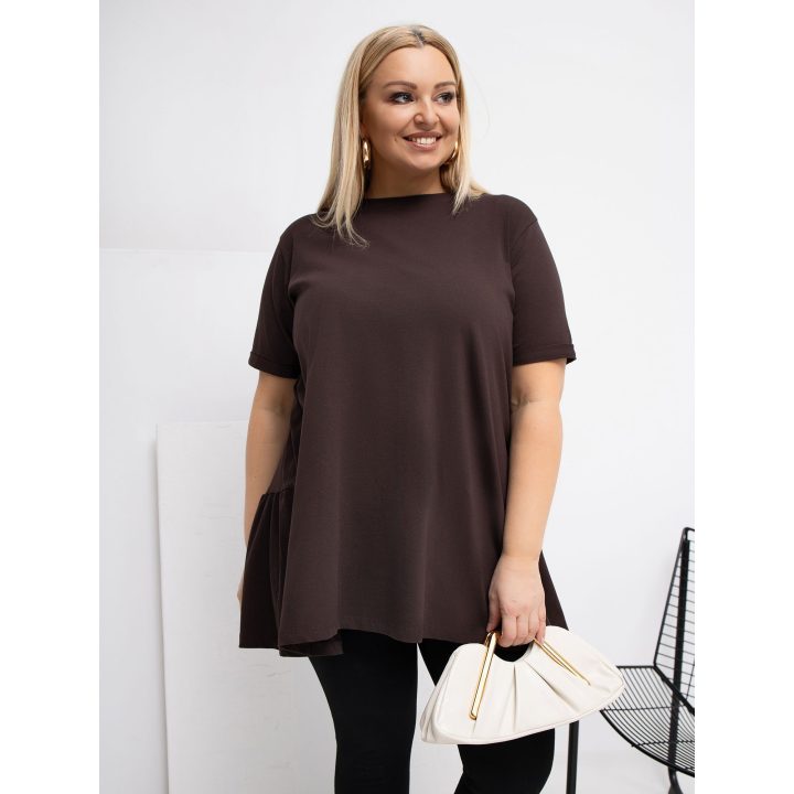 Palaidinė moterims plus size tamsiai ruda