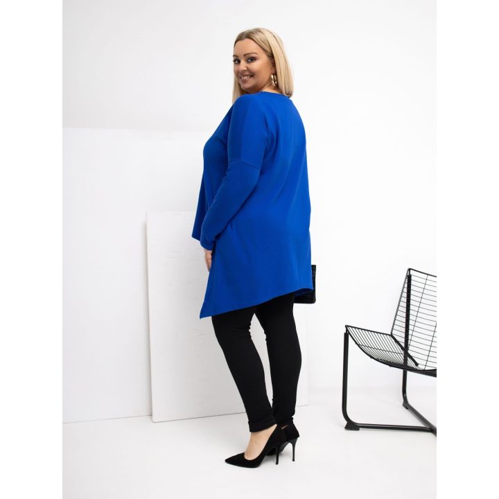 Tunika moterims plus size kobalto spalvos