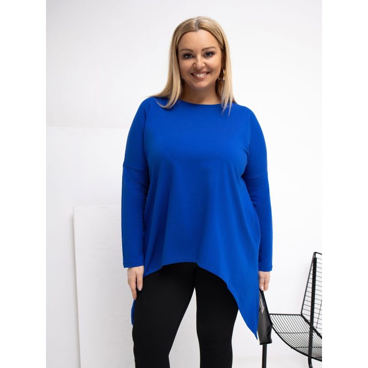 Tunika moterims plus size kobalto spalvos