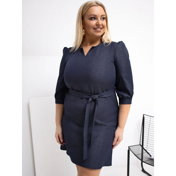 Suknelė moterims plus size tamsiai mėlyna