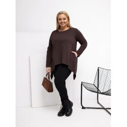 Tunika moterims plus size tamsiai ruda