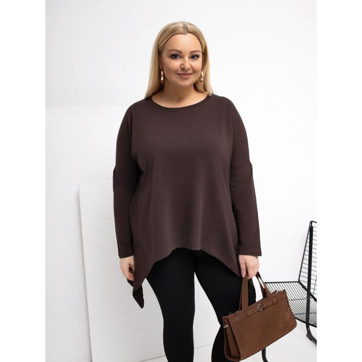 Tunika moterims plus size tamsiai ruda
