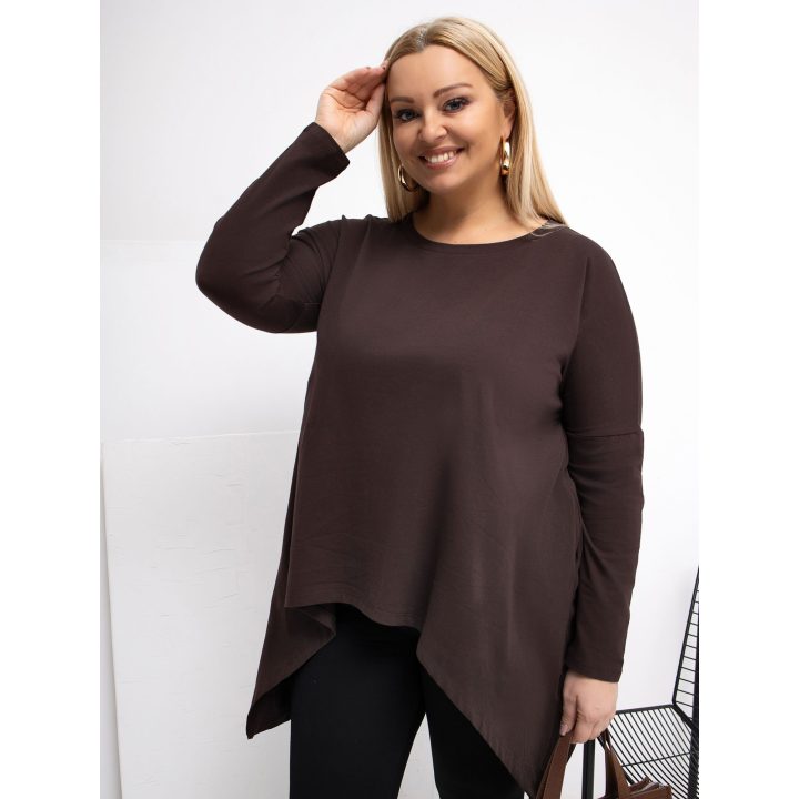 Tunika moterims plus size tamsiai ruda