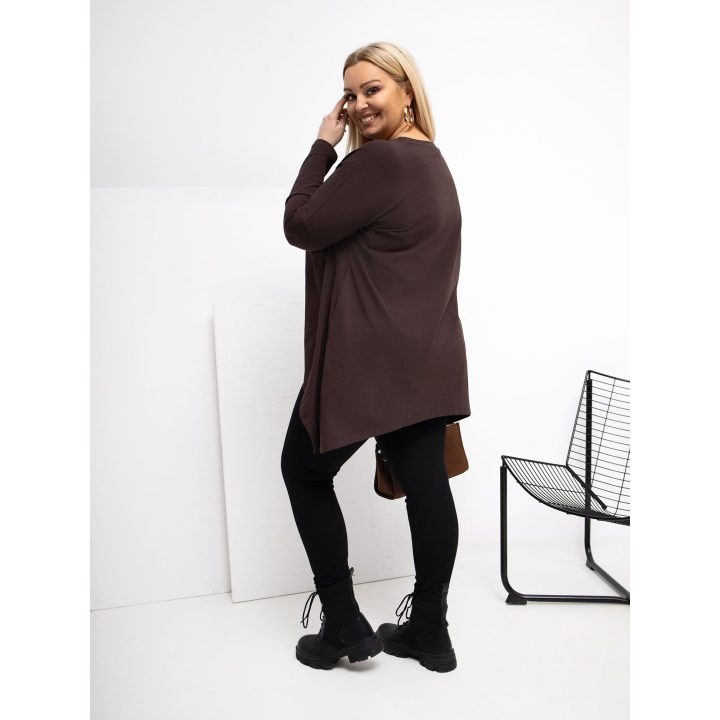 Tunika moterims plus size tamsiai ruda