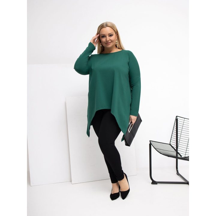 Tunika moterims plus size tamsiai žalia