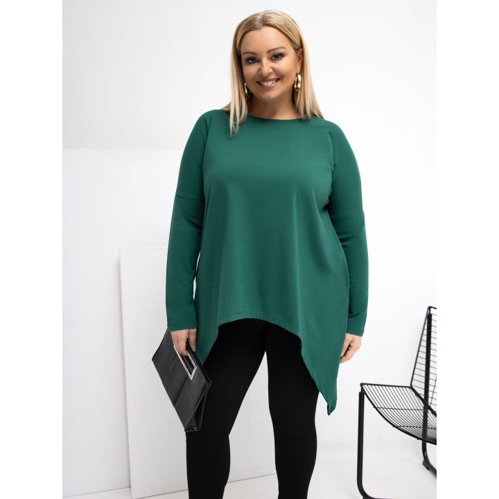 Tunika moterims plus size tamsiai žalia