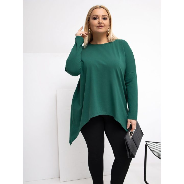 Tunika moterims plus size tamsiai žalia