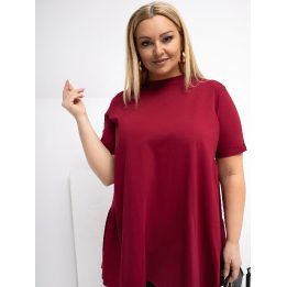 Palaidinė moterims plus size bordo spalvos