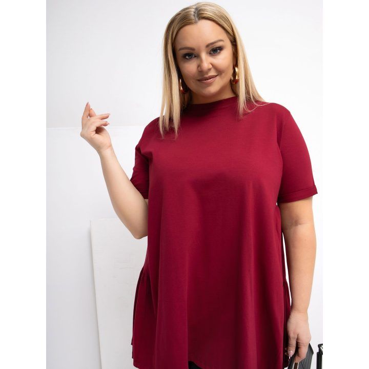 Palaidinė moterims plus size bordo spalvos