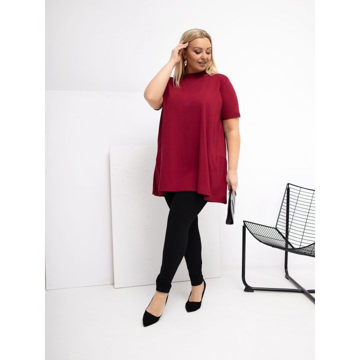 Palaidinė moterims plus size bordo spalvos