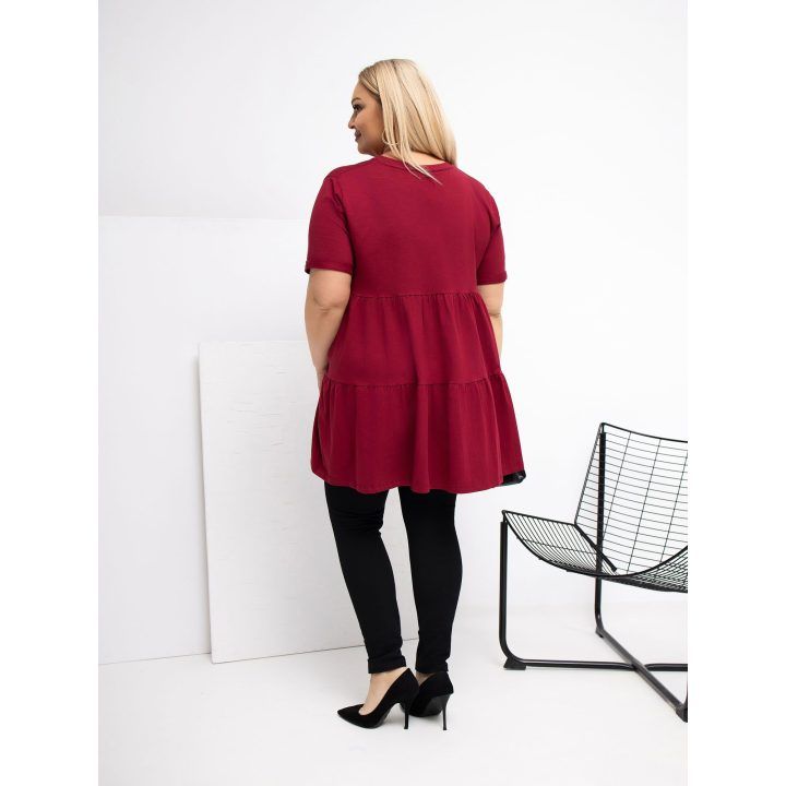 Palaidinė moterims plus size bordo spalvos