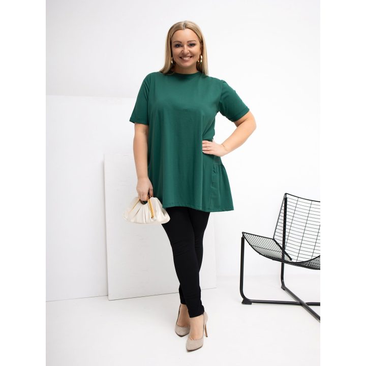 Palaidinė moterims plus size tamsiai žalia