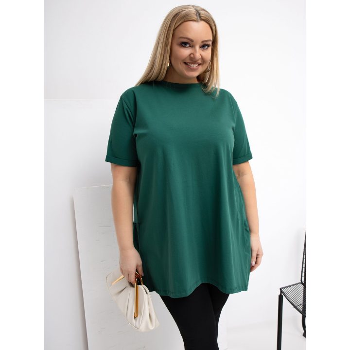 Palaidinė moterims plus size tamsiai žalia