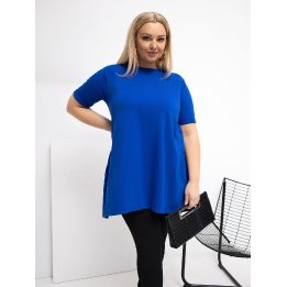 Palaidinė moterims plus size kobalto spalvos