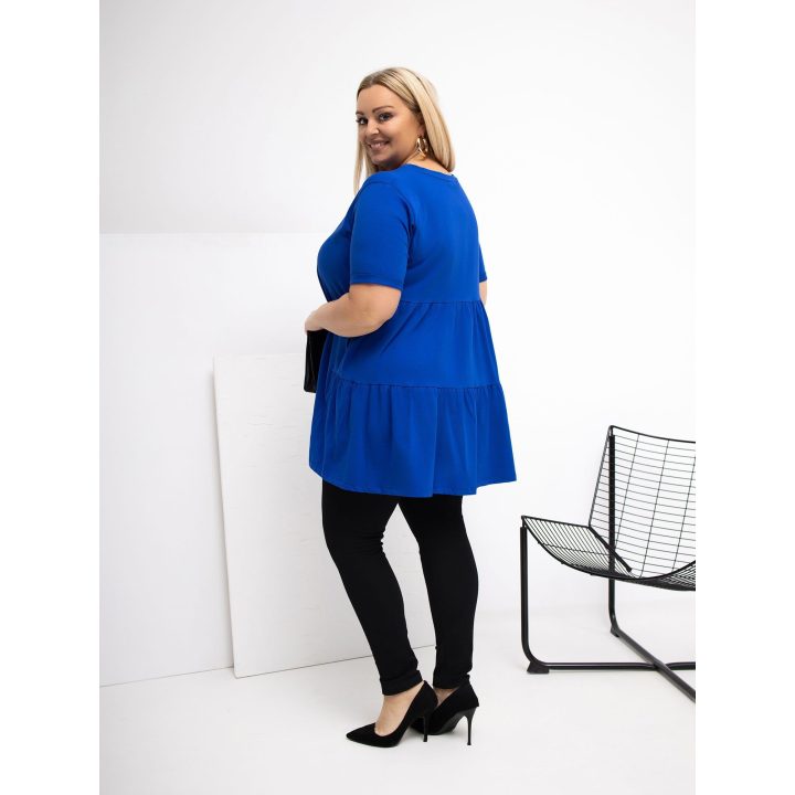 Palaidinė moterims plus size kobalto spalvos