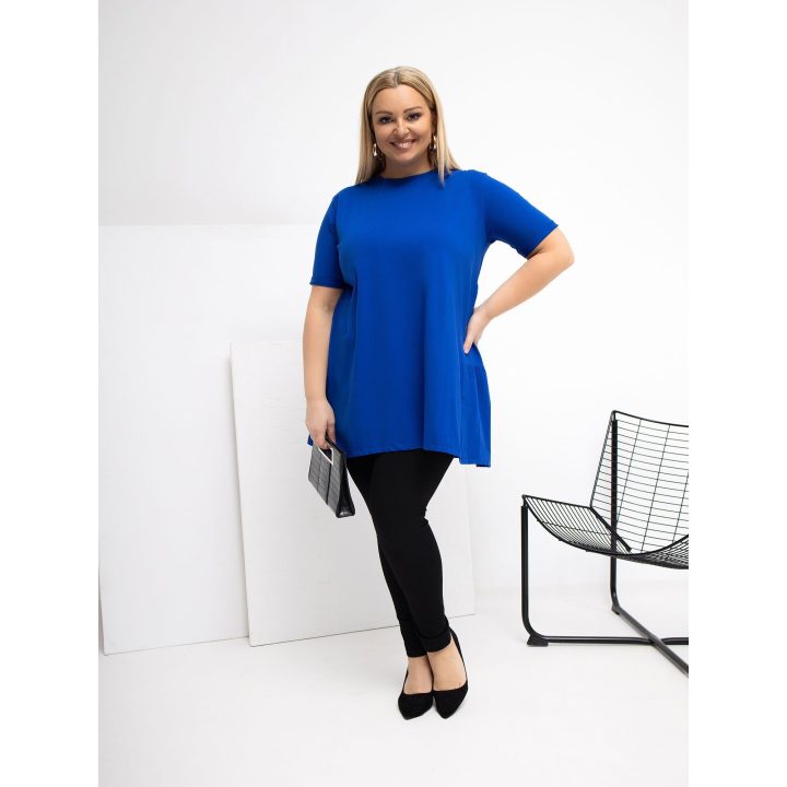 Palaidinė moterims plus size kobalto spalvos