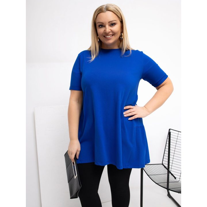 Palaidinė moterims plus size kobalto spalvos