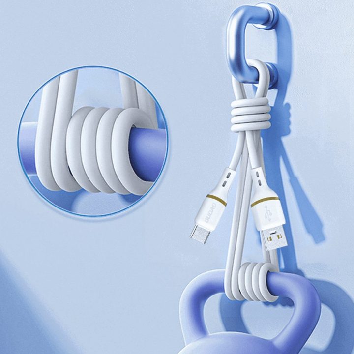 Įkrovimo laidas USB-A – Lightning 1m 30W silikoninis baltas