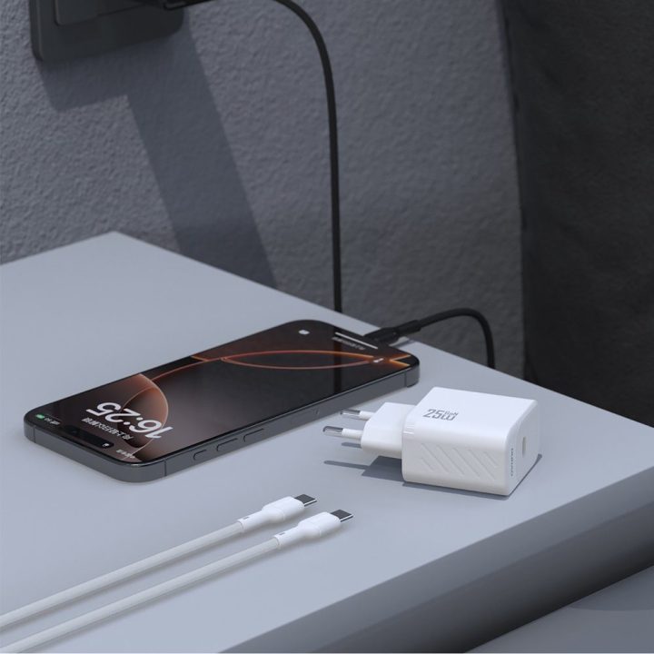 Sieninis USB-C įkroviklis telefonui 25W su laidu