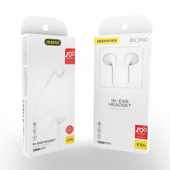 Ausinės į ausis su laidu 3.5 mm 1.15 m baltos X10S