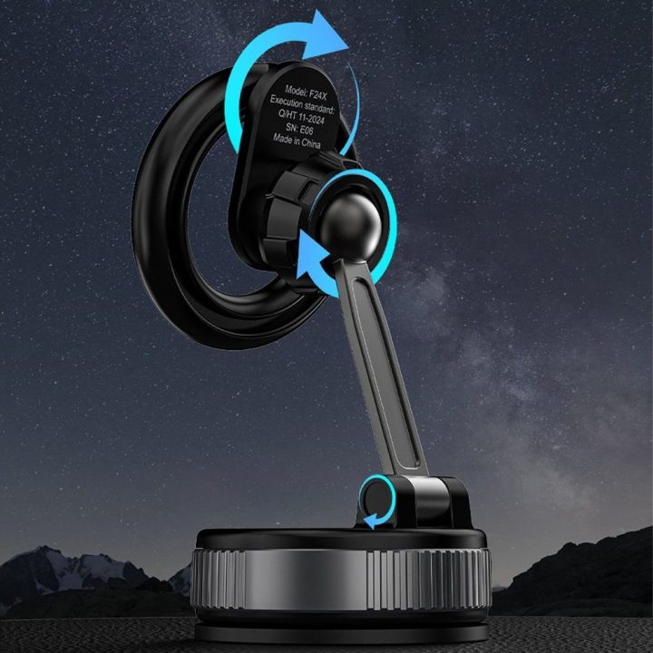 Automobilinis telefono laikiklis su siurbtuku MagSafe F24X juodas