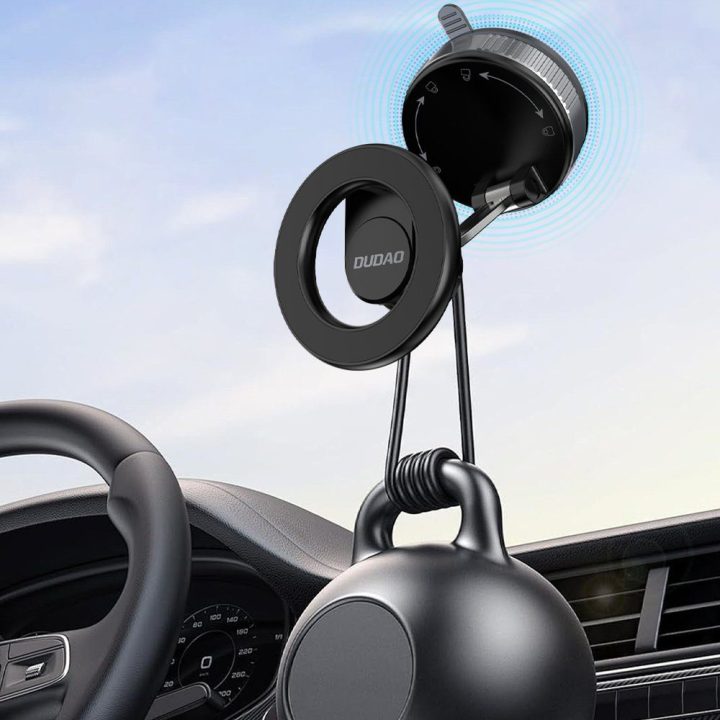 Automobilinis telefono laikiklis su siurbtuku MagSafe F24X juodas