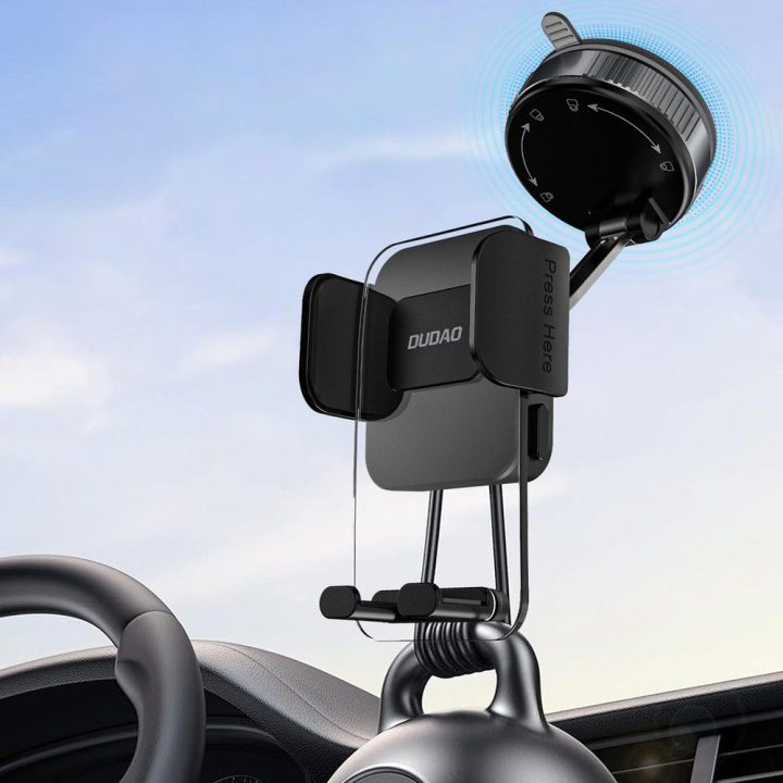Automobilinis telefono laikiklis su siurbtuku F24PLUS juodas