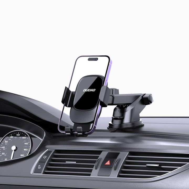 Automobilinis telefono laikiklis su gravitaciniu fiksavimu F5N+ juodas