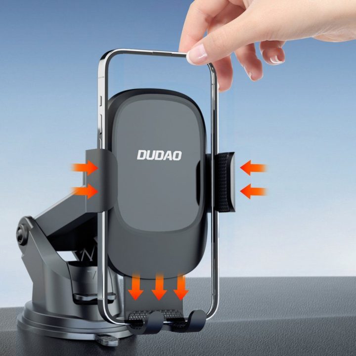 Automobilinis telefono laikiklis su gravitaciniu fiksavimu F5N+ juodas