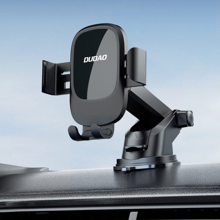 Automobilinis telefono laikiklis su gravitaciniu fiksavimu F5N+ juodas