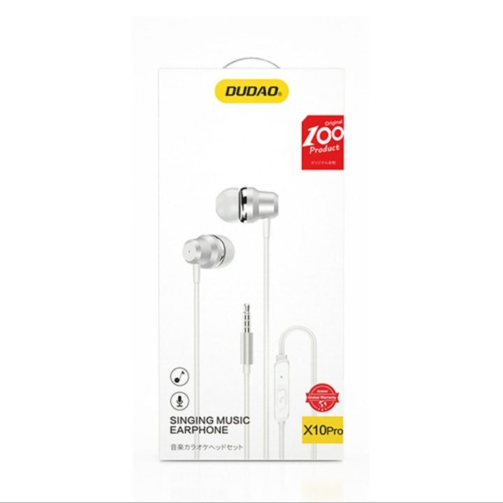 Ausinės į ausis su valdymu 3.5 mm jungtis baltos X10PRO