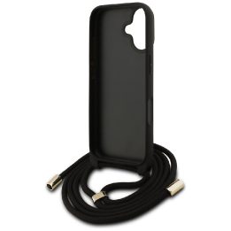 Dėklas telefonui iPhone 17 su virvele rudu dizainu Guess
