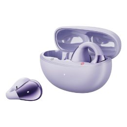 Belaidės ausinės su kabliuku IPX4 Bluetooth 5.4, violetinės QCY Crossky C30