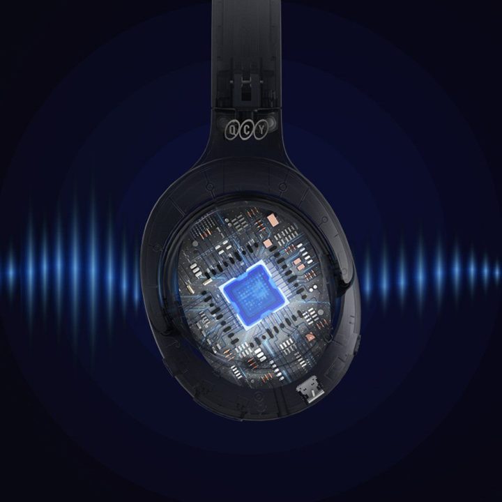 Ausinės virš ausų su ANC ir Bluetooth 5.4 QCY H3 juodos