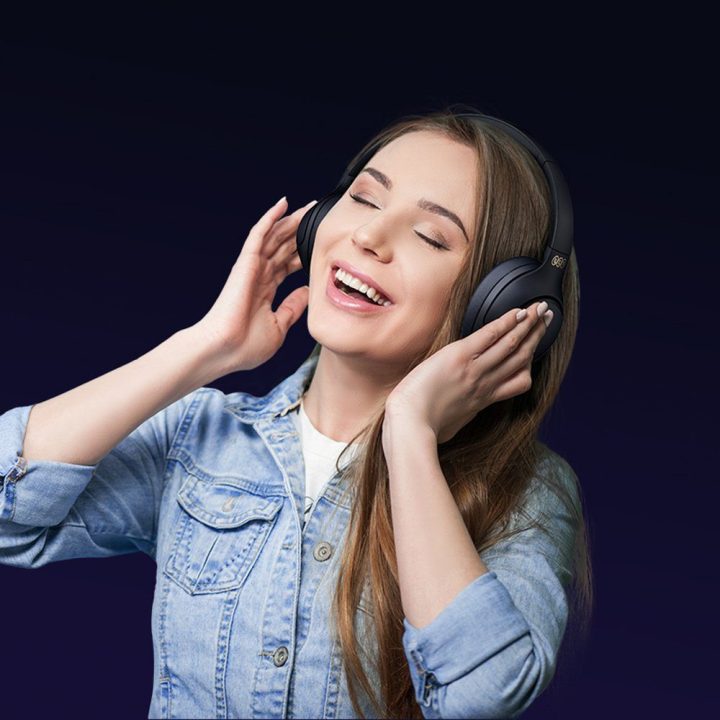 Ausinės virš ausų su ANC ir Bluetooth 5.4 QCY H3 juodos
