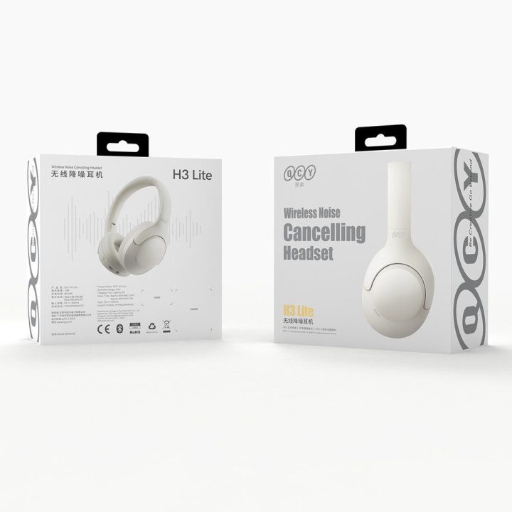 Ausinės virš ausų su ANC ir Bluetooth 5.3 QCY H3 Lite baltos
