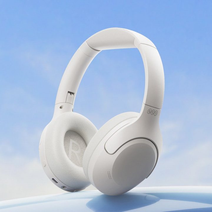 Ausinės virš ausų su ANC ir Bluetooth 5.3 QCY H3 Lite baltos