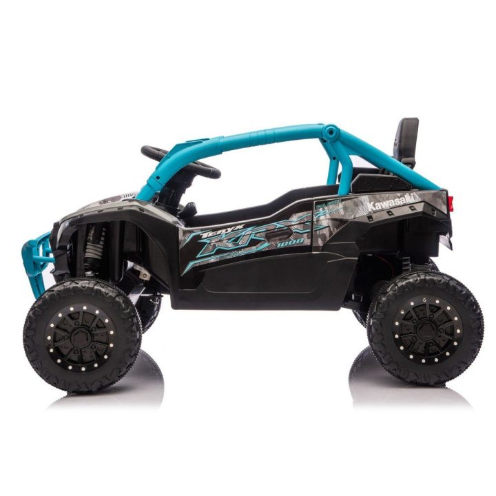 Elektrinis automobilis vaikams 24V 5Ah Kawasaki JS330 juodas ir mėlynas