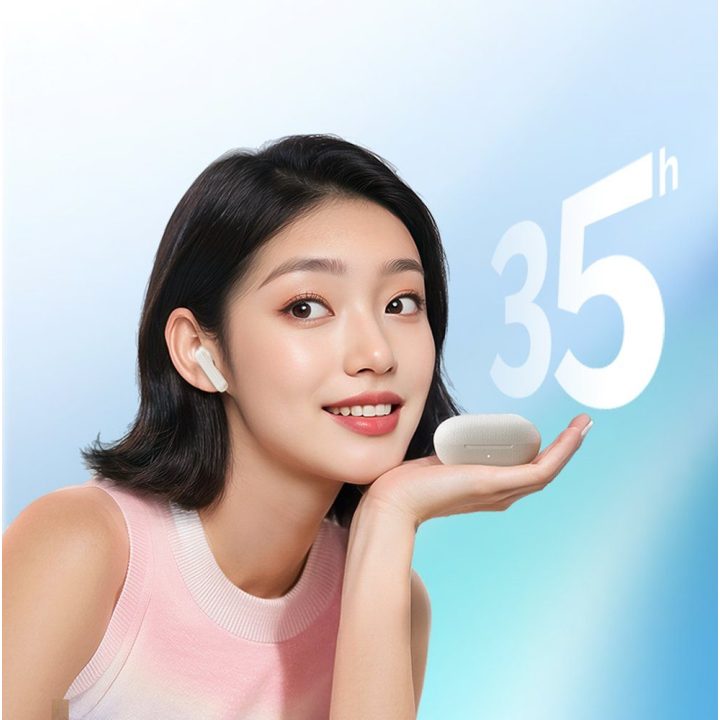 Ausinės į ausis su Bluetooth 5.4 ir ENC QCY Buds baltos