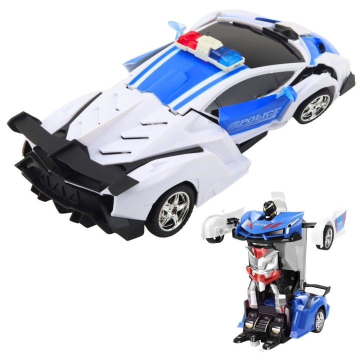 RC policijos automobilis-transformeris 2in1 1:18 vaikams
