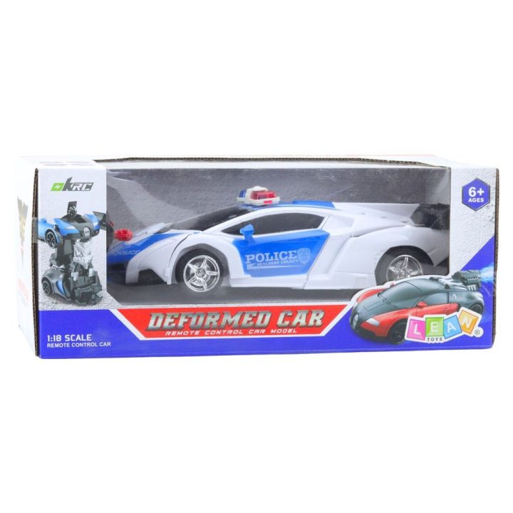 RC policijos automobilis-transformeris 2in1 1:18 vaikams