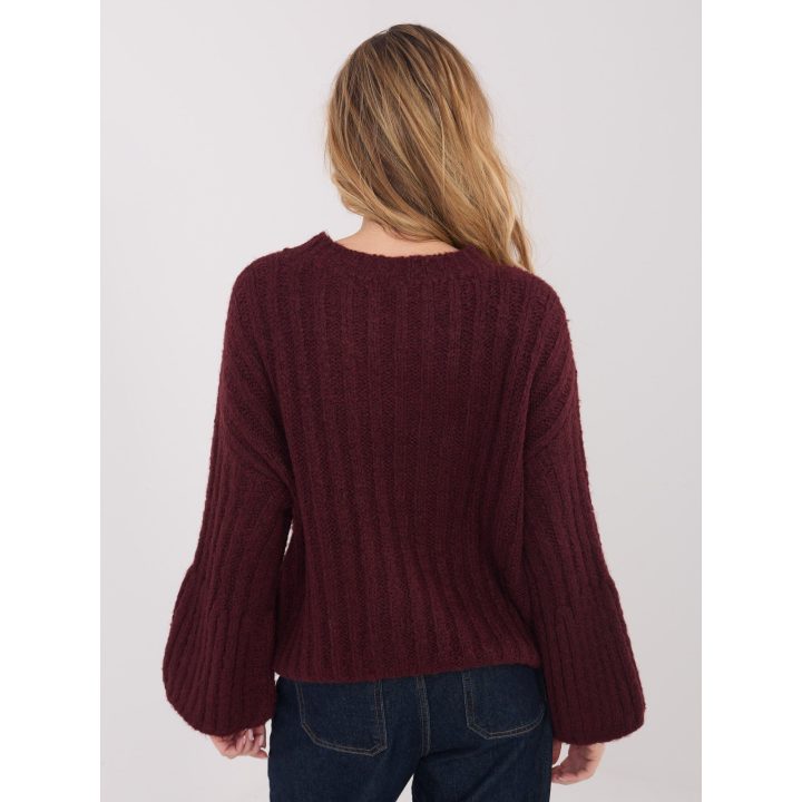 Megztinis moterims oversize bordo spalvos
