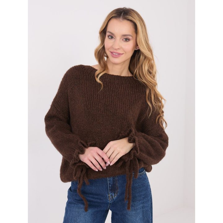 Megztinis moteriškas oversize rudas